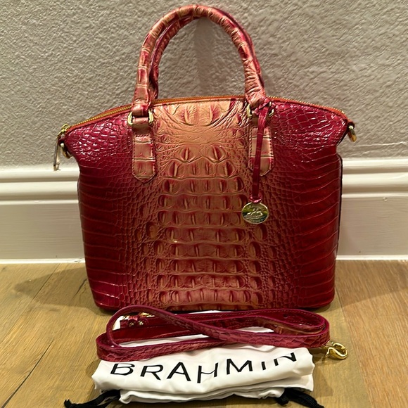 Brahmin Duxbury Satchel Lotus Melbourne Genuine Leather Handbag - Picture 2 of 6